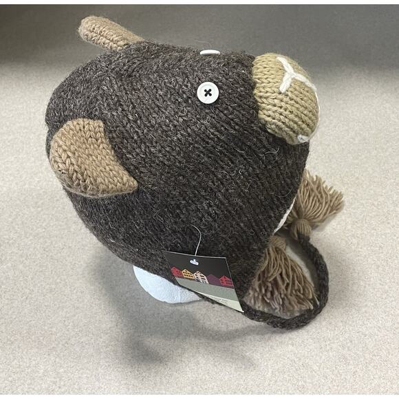 New-Bear Beanie Cap/Hat 100% Lambs Wool Warm Knit Cute Ski Winter Wear - Picture 3 of 7